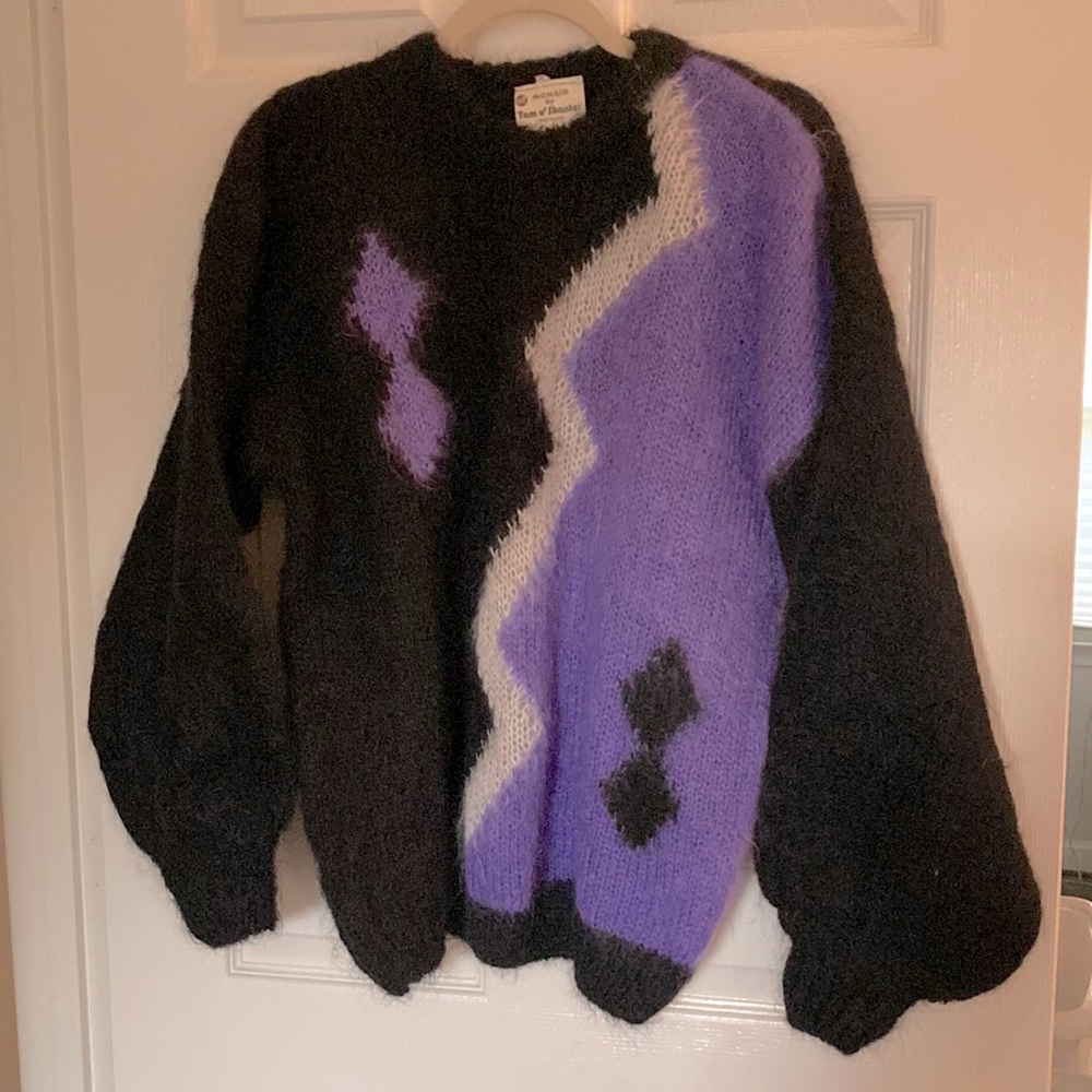 Vintage 80s TamO’Shanter Mohair crew neck sweater, size Medium